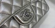 	 Colestore Chanel Silver Flap Bag Lamskin Size 20x12x6cm - 4