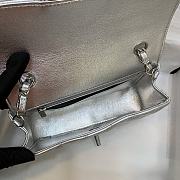 	 Colestore Chanel Silver Flap Bag Lamskin Size 20x12x6cm - 2