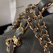 	 Colestore Chanel Mini Flap Bag with Top Handle 20cm Dark Grey x Gold Hardware - 5