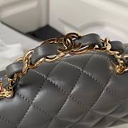 	 Colestore Chanel Mini Flap Bag with Top Handle 20cm Dark Grey x Gold Hardware - 6