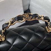 	 Colestore Chanel Mini Flap Bag with Top Handle Black x Gold Hardware 20x12x6cm - 5