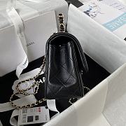 	 Colestore Chanel Mini Flap Bag with Top Handle Black x Gold Hardware 20x12x6cm - 4