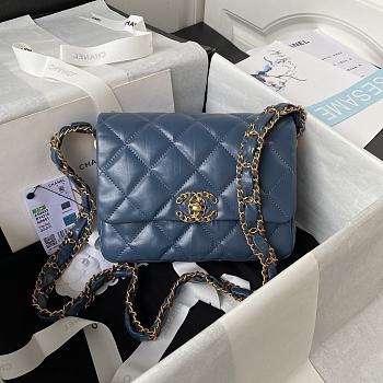 	 Colestore Chanel Mini Lambskin Blue Size 13.5*20.5*5cm