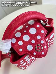 Colestore Louis Vuitton Red And White Taurillon Capucine Mini 21x14x8cm - 4