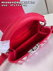 Colestore Louis Vuitton Red And White Taurillon Capucine Mini 21x14x8cm - 5