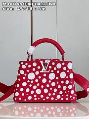 	 Colestore Louis Vuitton Red And White Taurillon Capucine Medium 27x18x9cm - 1