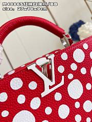 	 Colestore Louis Vuitton Red And White Taurillon Capucine Medium 27x18x9cm - 6