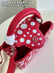 	 Colestore Louis Vuitton Red And White Taurillon Capucine Medium 27x18x9cm - 3