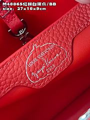 	 Colestore Louis Vuitton Red And White Taurillon Capucine Medium 27x18x9cm - 2