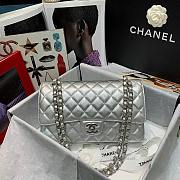 Colestore Chanel Silver Lambskin Medium Double Flap Bag Size 25cm - 1