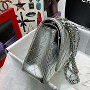 Colestore Chanel Silver Lambskin Medium Double Flap Bag Size 25cm - 2