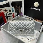 Colestore Chanel Silver Lambskin Medium Double Flap Bag Size 25cm - 3