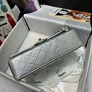 Colestore Chanel Silver Lambskin Medium Double Flap Bag Size 25cm - 5