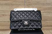 	 Colestore Chanel Flap Small Black Caviar Sliver Hardware 14.5x23cmx6cm - 1