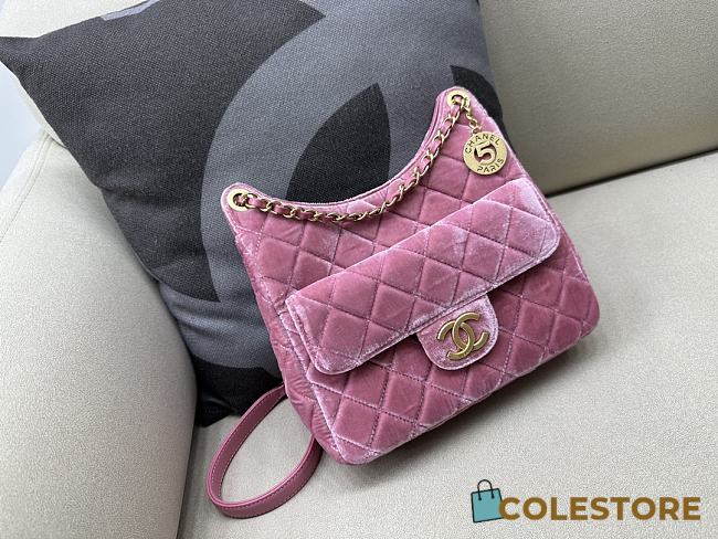 	 Colestore Chanel Small Hobo Bag Pink Size 22.5*21.5*7cm - 1