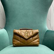	 Colestore YSL LouLou Puffer Shoulder Brown Bag 23x8.5x15.5 - 1