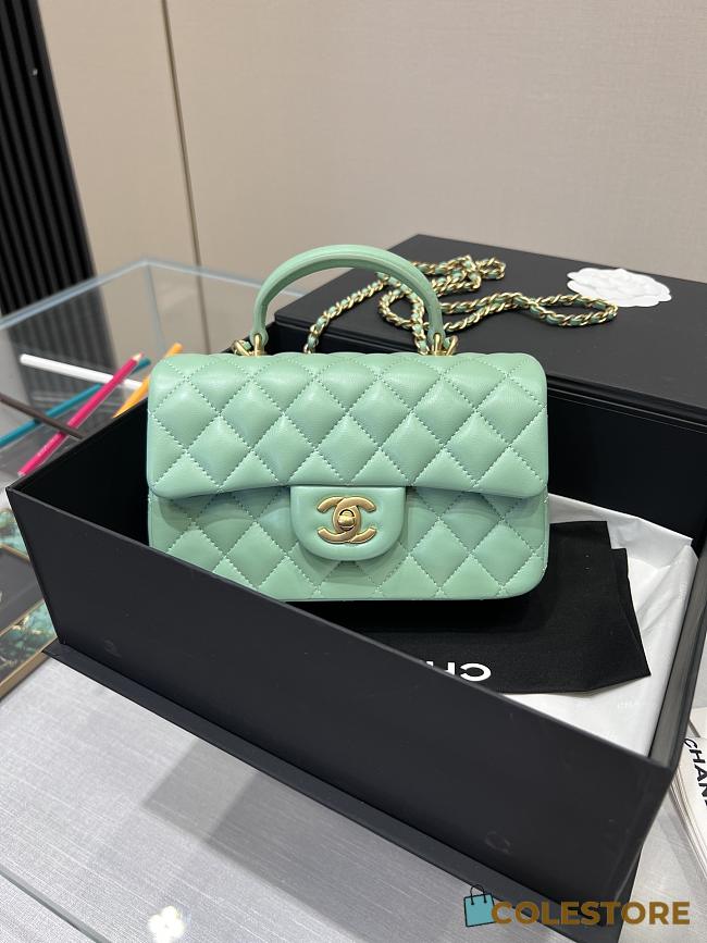 	 Colestore Chanel CF Mini Green Size 20×13×9cm - 1