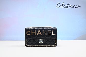 Colestore Chanel Logo Quilted Lambskin Chain Shoulder Bag 23