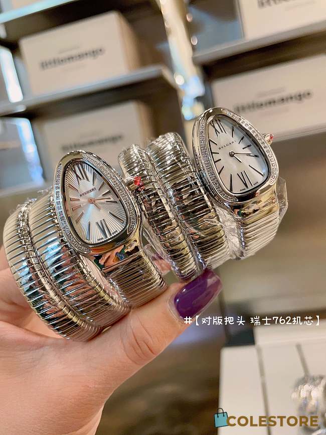 Colestore Bvlgari Serpenti Tubogas Watch In Silver - 1