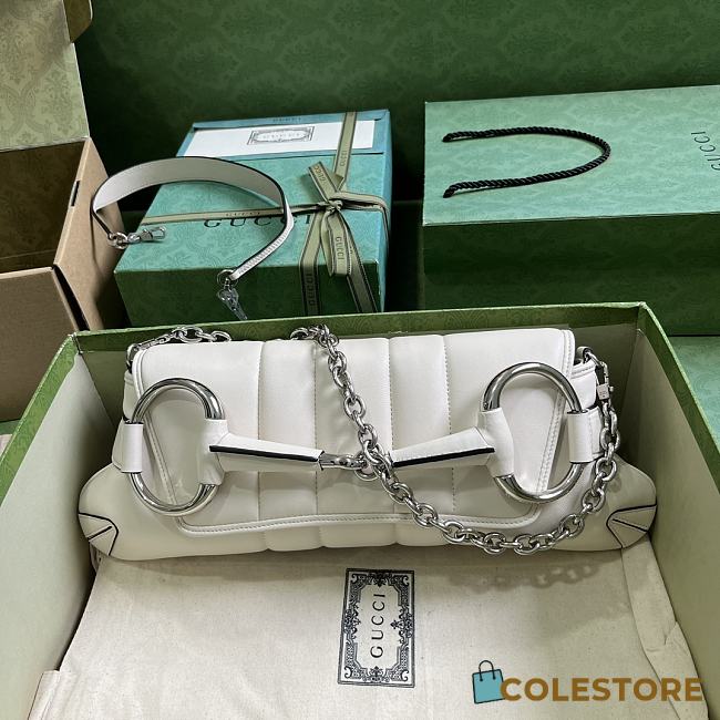	 Colestore Gucci Horsebit Chain In White Size 38x15x16cm - 1