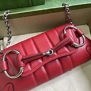 	 Colestore Gucci Horsebit Chain In Red Small Size 27*11.5*5cm - 5