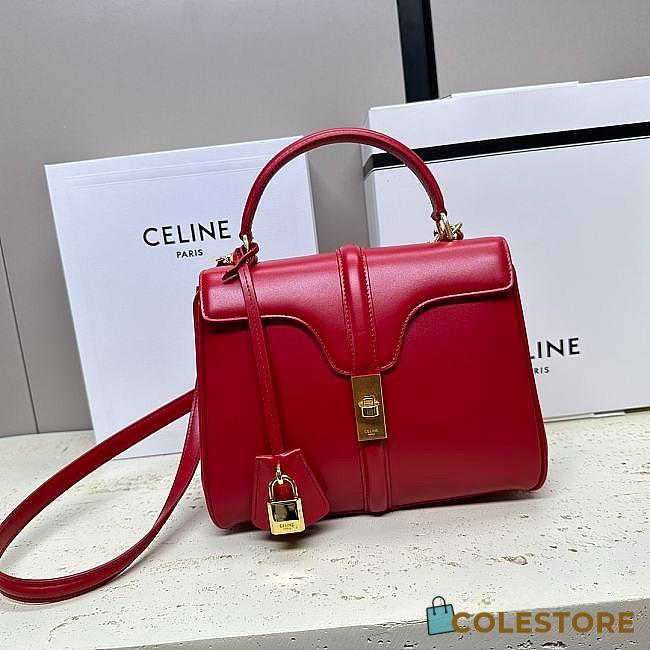 Celine Tabou Nature Calfskin Red Size 23 x 19 x 10.5 cm - 1