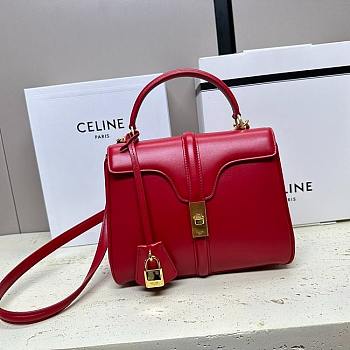 Celine Tabou Nature Calfskin Red Size 23 x 19 x 10.5 cm
