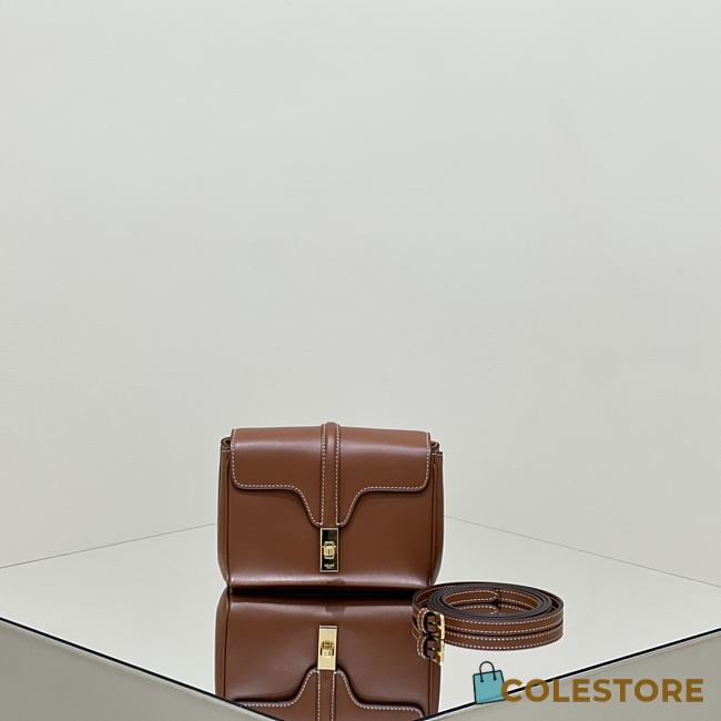 	 Colestore Celine Soft 16 In Smooth Calfskin Brown Size 18*12.5*6cm - 1