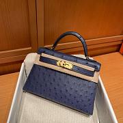 Colestore Hermes Mini Kelly Ostrich Blue Navy  - 1