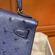 Colestore Hermes Mini Kelly Ostrich Blue Navy  - 2
