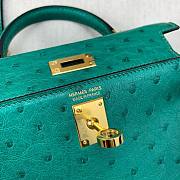 	 Colestore Hermes Mini Kelly Ostrich Green - 3