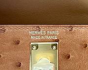 	 Colestore Hermes Mini Kelly Ostrich Brown - 3