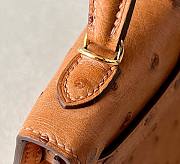 	 Colestore Hermes Mini Kelly Ostrich Brown - 4