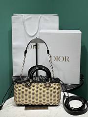 Colestore Dior - Medium Lady D-Joy Bag Natural and Black Wicker 22x12x5 - 2