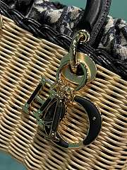 Colestore Dior - Medium Lady D-Joy Bag Natural and Black Wicker 22x12x5 - 3