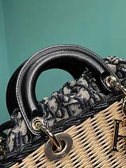 Colestore Dior - Medium Lady D-Joy Bag Natural and Black Wicker 22x12x5 - 4