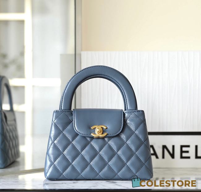 	 Colestore Chanel Kelly Mini Bag Blue 13x19x7cm - 1