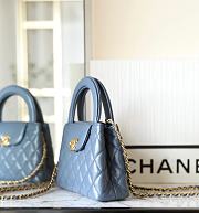 	 Colestore Chanel Kelly Mini Bag Blue 13x19x7cm - 5