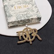 Colestore Christian Dior Gold Tone Logo Brooch - 2