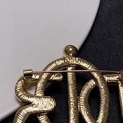 Colestore Christian Dior Gold Tone Logo Brooch - 3