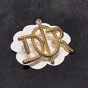 Colestore Christian Dior Gold Tone Logo Brooch - 5