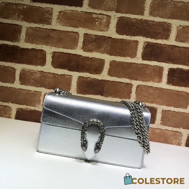 Colestore Gucci Metallic Calfskin Dionysus Shoulder Bag Silver 25x14x8cm - 1