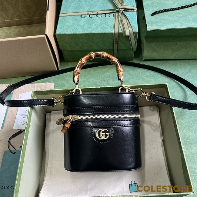 Colestore Gucci Bamboo Mini Shoulder Black Bag 15.5x 13.5x 4cm - 1
