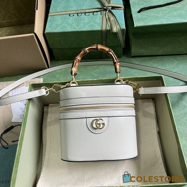 	 Colestore Gucci Bamboo Mini Shoulder White Bag 15.5x 13.5x 4cm - 1