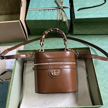 	 Colestore Gucci Bamboo Mini Shoulder Brown Bag 15.5x 13.5x 4cm