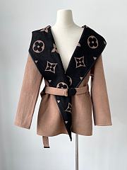Louis Vuitton Signature Short Hooded Wrap Coat Brown - 5
