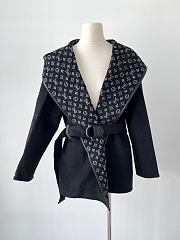Louis Vuitton Signature Short Hooded Wrap Coat Blue - 1