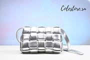 Colestore Bottega Veneta Padded Cassette Crossbody Bag Silver Size 26x18x8cm - 1