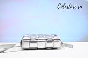 Colestore Bottega Veneta Padded Cassette Crossbody Bag Silver Size 26x18x8cm - 3
