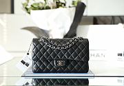 Colestore Chanel Flap Medium Black Silver Hardware 15.5x25.5x6.5cm - 1